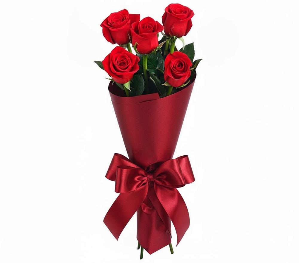 Букет 5 Красных роз Эдлесс Лав в Куршаве