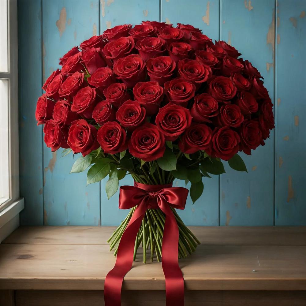 Букет Красные розы Блэк Меджик в Куршаве