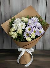 Букет цветов из:  Хризантемы и Розы в Куршаве