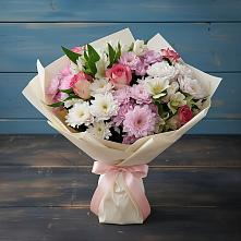 Букет цветов из:  Хризантемы, Альстромерии и Розы в Куршаве