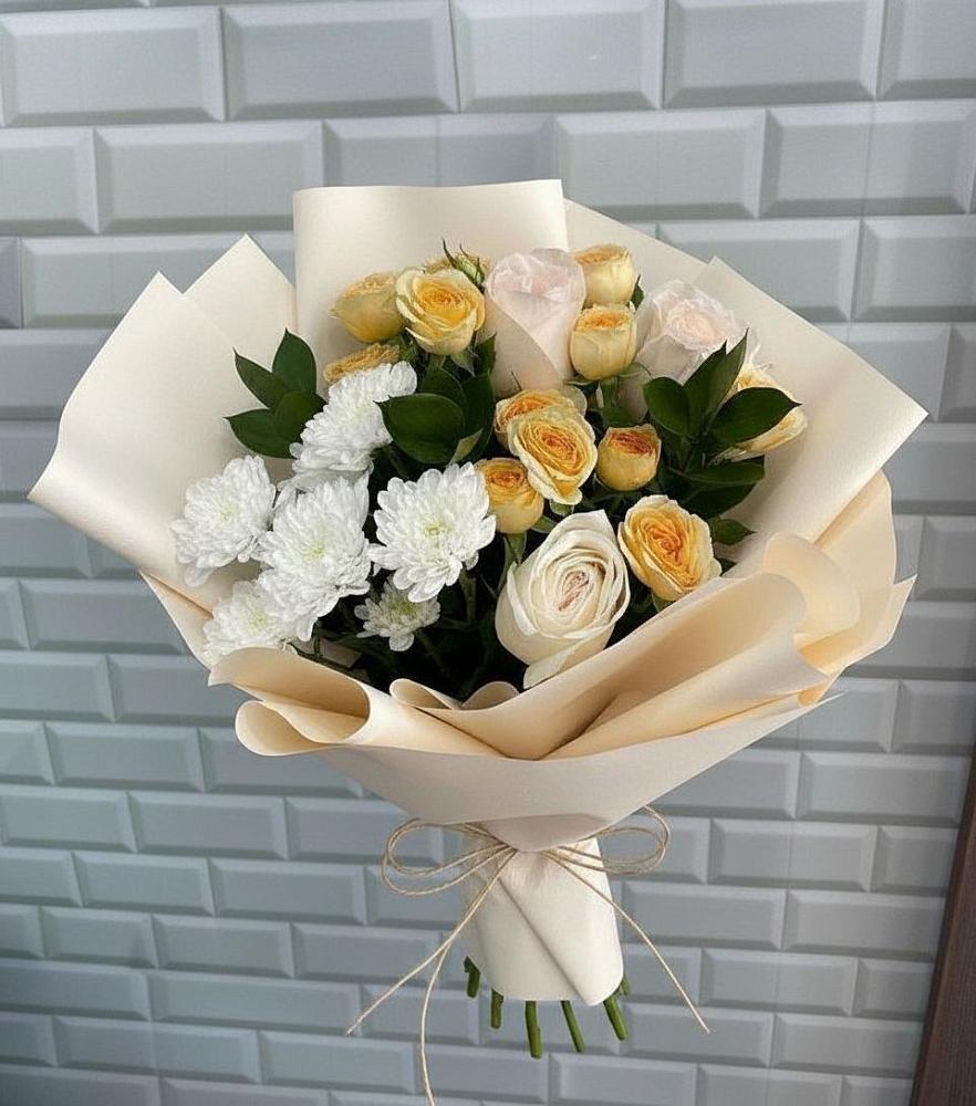 Букет цветов из: Розы и Хризантемы в Куршаве