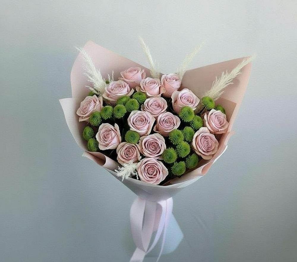 Букет цветов из: Розы и Хризантемы в Куршаве