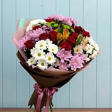 Букет цветов из:  Розы, Хризантемы и Альстромерии в Куршаве
