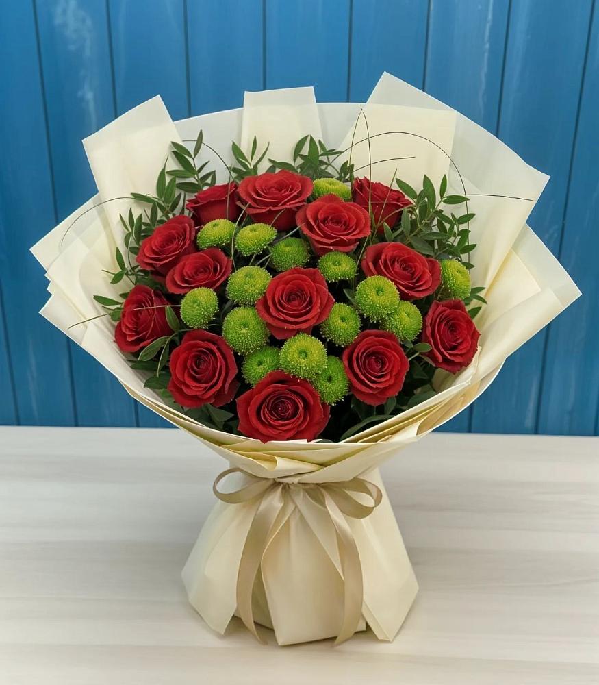 Букет цветов из: Розы и Хризантемы в Куршаве