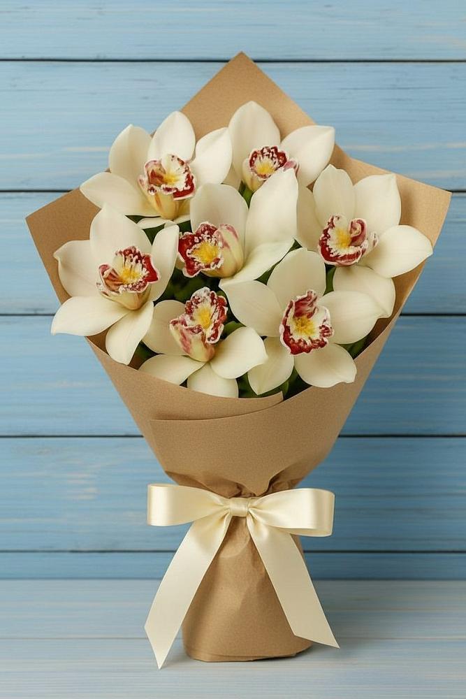 Букет цветов из: Орхидеи и Розы в Куршаве